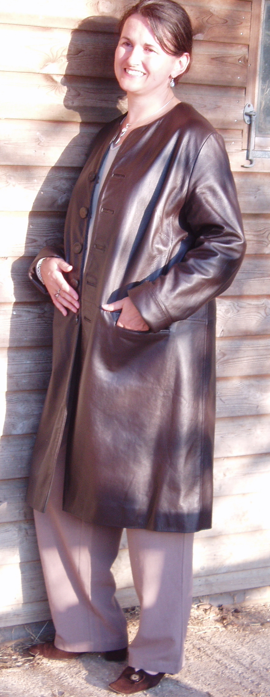 Brown Nappa Leather Coat
