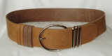 60mm Wide Light Tan Reversible Leather Belt
