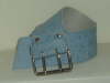 8cm Wide Pale Blue Textured Leather Belt