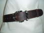 Antique Brown Leather Diamonte Buckle