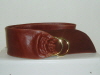 Cognac Leather and Suede with Gold colour Rings