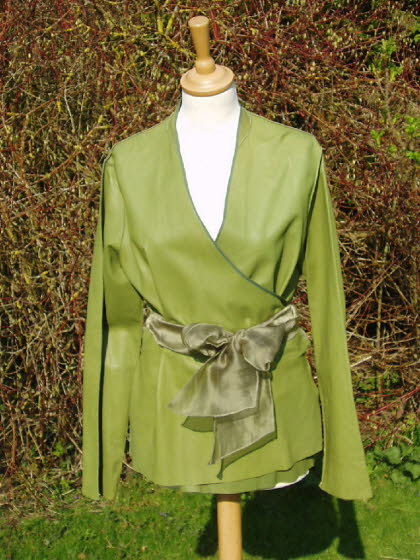 Jane Norris Leather Top in Green