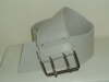 Stone White Natural Leather with Double Prong Silver Colour