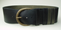 Wide Black and Bronze Reversible Belt